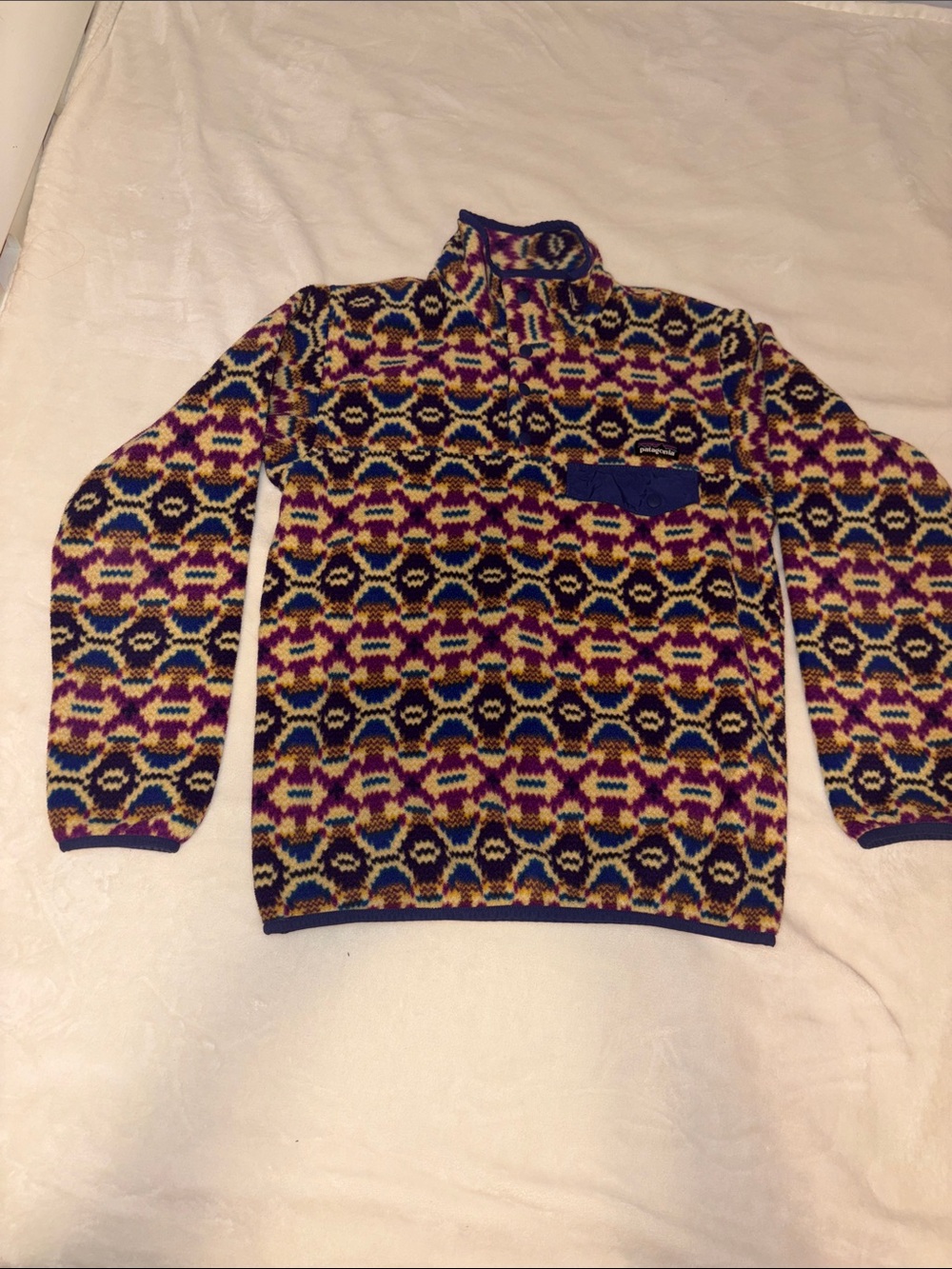 Patagonia Purple and Cream fleece